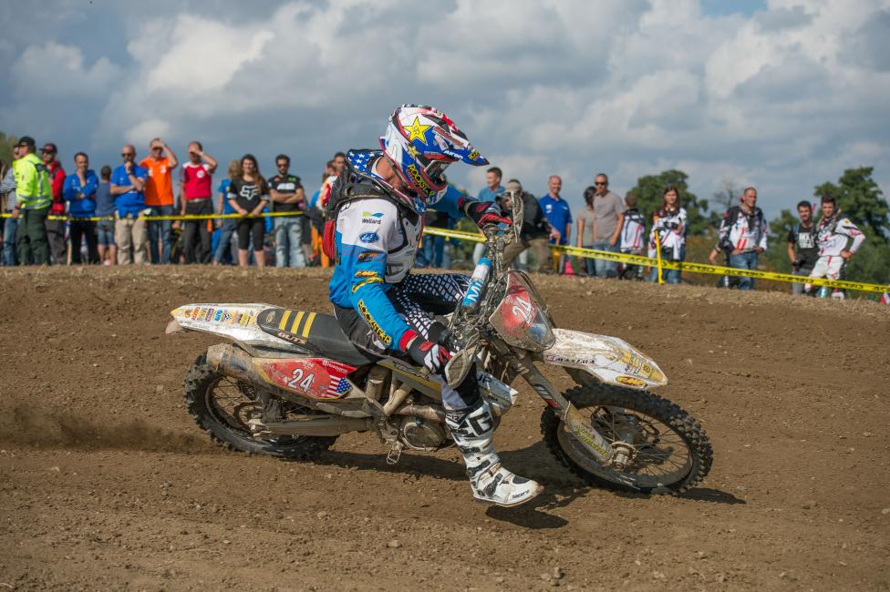 Sipes on the charge at Day Six of the ISDE. 