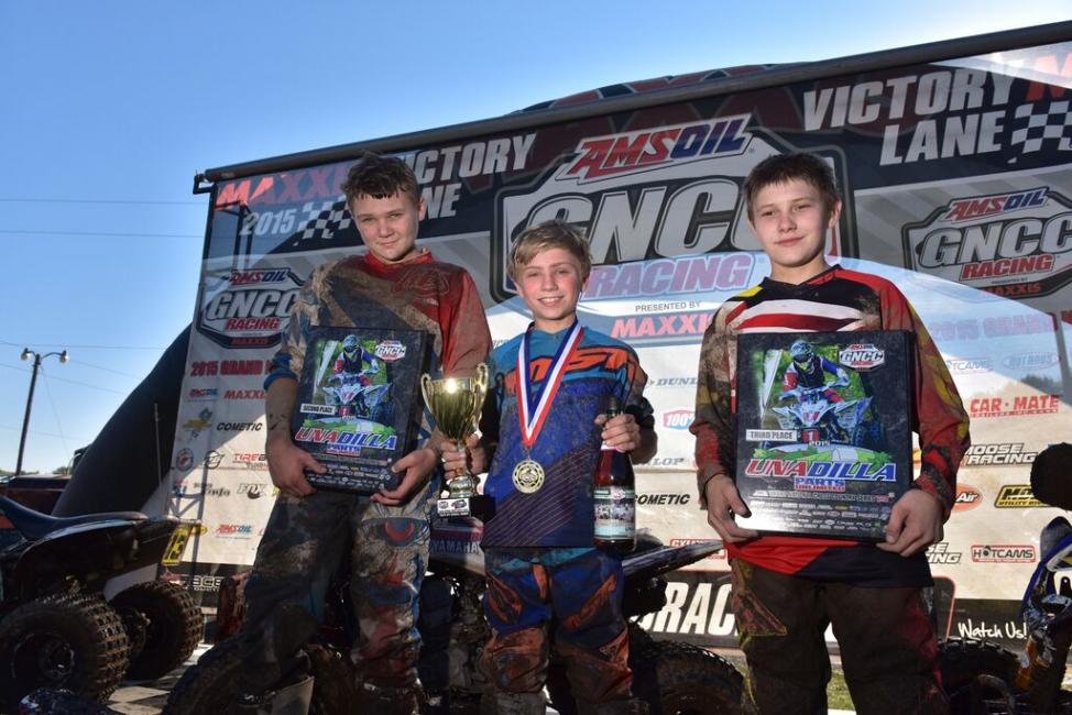 ATV Youth Podium: (1) Tim Sroka (2) Mikey Nickels (3) Ronnie Rusch  Photo: Ken Hill