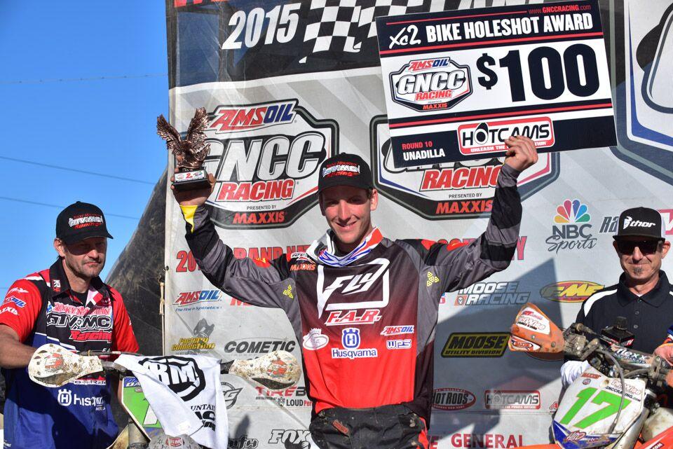 Nick Davis claims XC2 Holeshot and second place. 