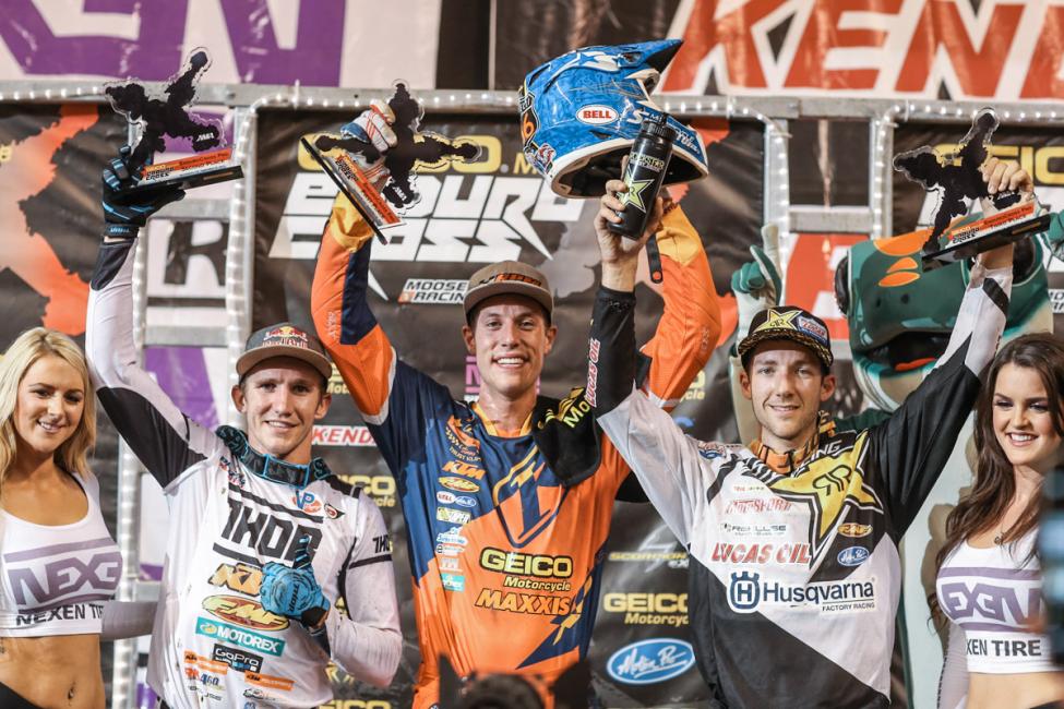 Cody Webb (center), Taylor Robert (left) and Colton Haaker (right) were your top three at the Sacramento EnduroCross.