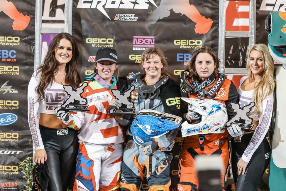 Spain's Sandra Gomez earned a third place finish in the Womens Pro class at the Sacramento EnduroCross.