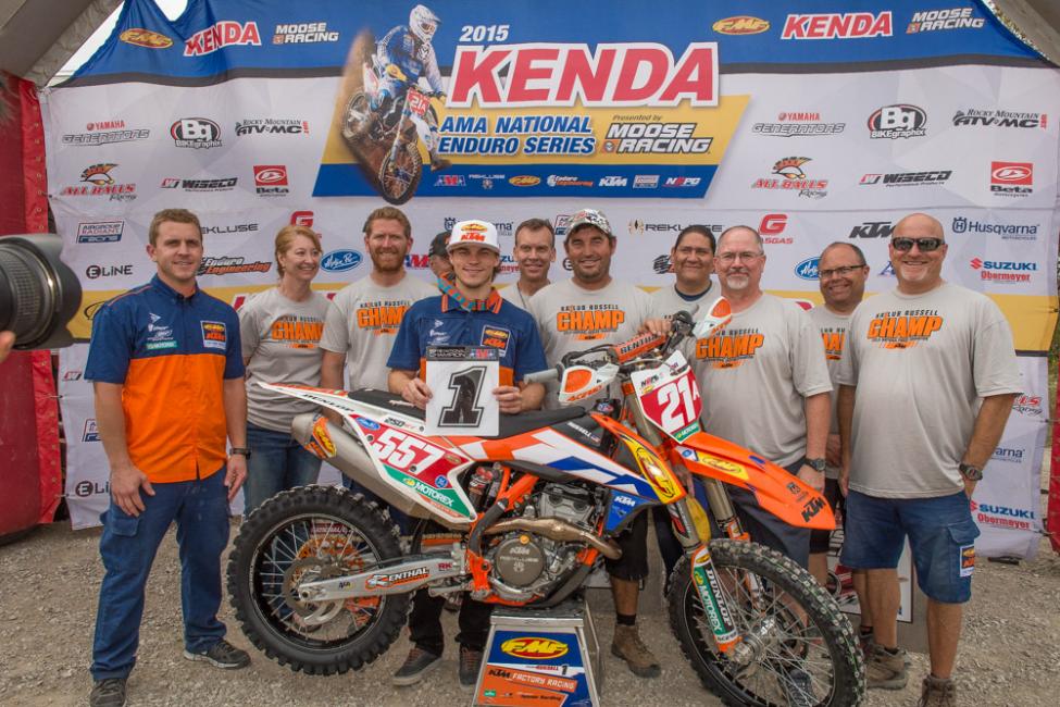 Kailub Russell clinched the 2015 National Enduro Championship this past weekend at the Black Coal Enduro in Indiana.