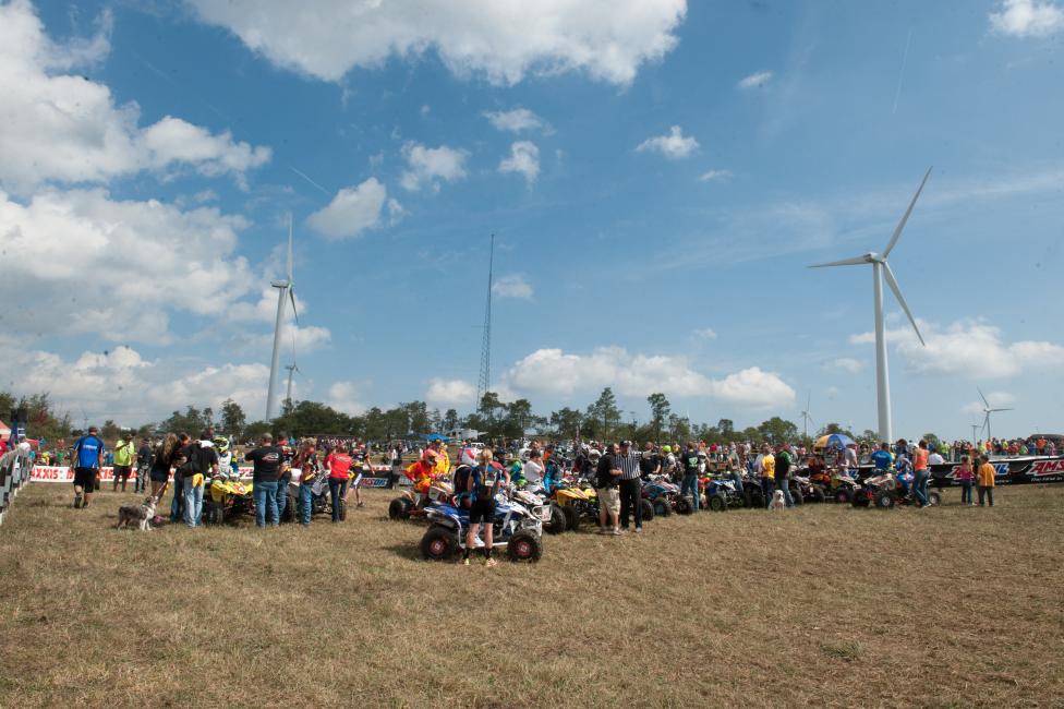 Once again we get to see the beautiful windmills atop the mountain at this weekend's GNCC in Somerset, Pennsylvania. 