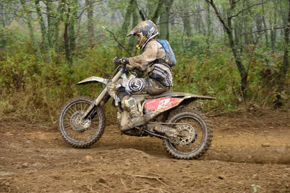 Rockstar Energy Husqvarna Factory Racing' Josh Strang battled all day in the mud for a 4th place finish.