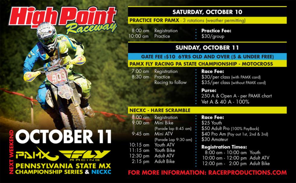 If you were at Mountain Ridge, you may have grabbed a flyer like this for the races this weekend at High Point!