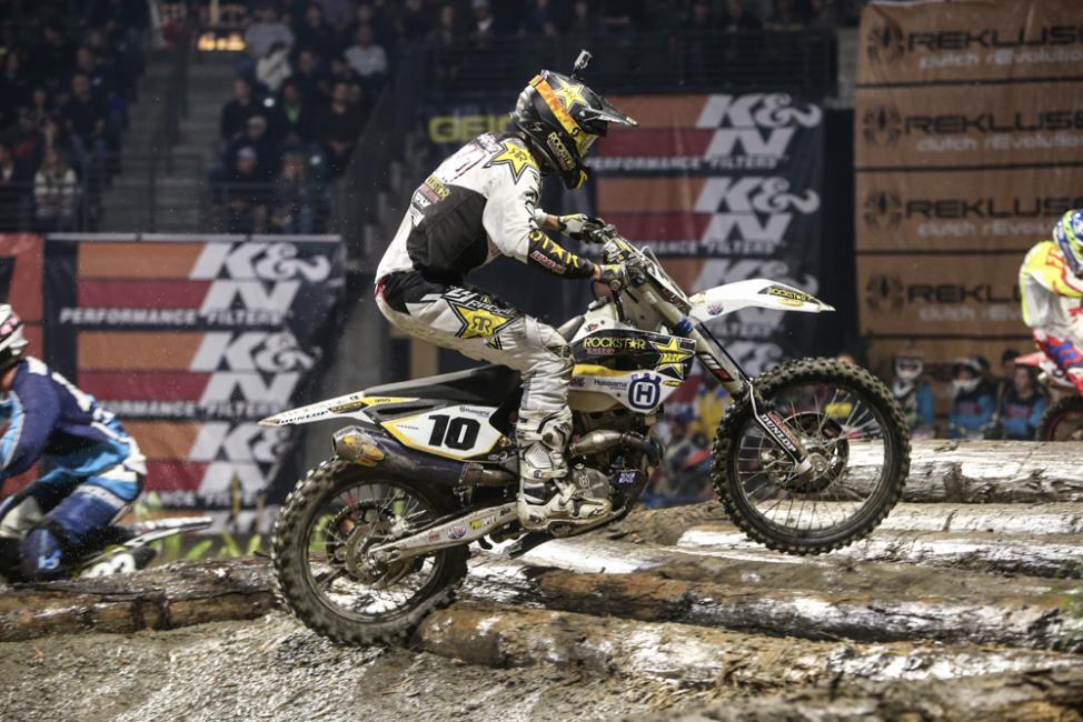 Colton Haaker with another holeshot in the main event.