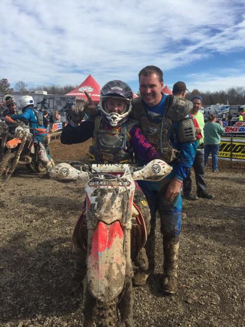Allie Bradshaw and her Father, Mike Bradshaw shared the success at the GNCC Season Finale in Indiana this past weekend.Photo: Courtesy of Allie Bradshaw