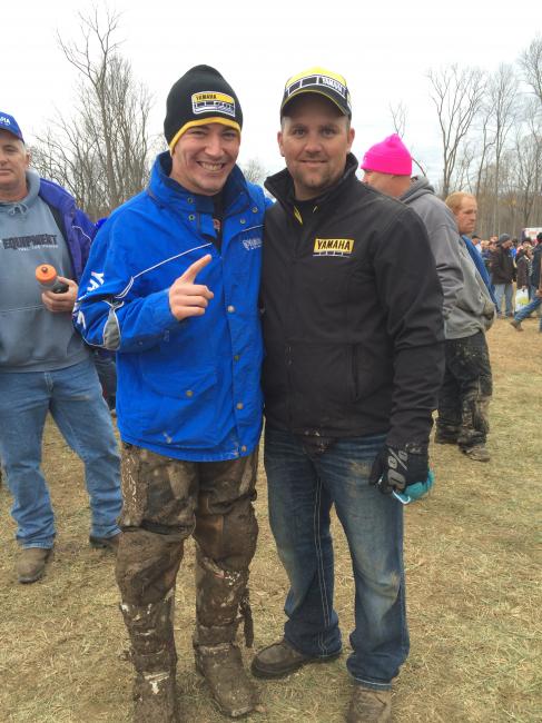 2015 ATV Champion, Walker Fowler, poses with 9-time GNCC ATV Champion, Bill Ballance at the Ironman GNCC this past weekend. Photo: Nick Koester