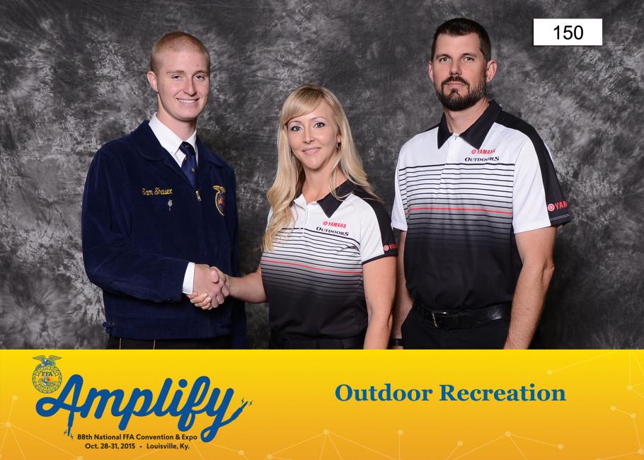 Sam Shaver was awarded this year's Outdoor Recreation Proficiency Award.