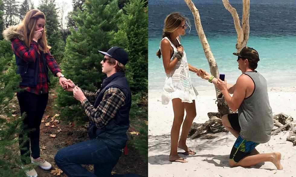 Congratulations go out to Kacy Martinez and Travis Coy (left) plus Cameron Kluttz and Josh Strang (right) on their recent engagements!Photo: Kacy and Josh's Instagrams