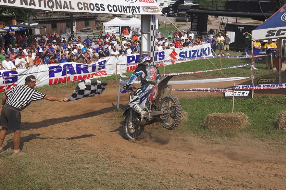 Barry Hawk kicks off a special finish line edition of #ThrowbackThursday with his win at the 2005 Wisp GNCC!Photo: GNCC Archives