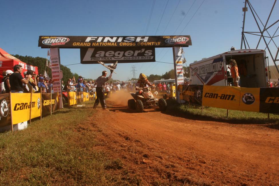 Here's Chris Bithell taking his first ever GNCC overall win at the 2007 Yadkin Valley Stomp GNCC in Yadkinville, NC.Photo: GNCC Archives