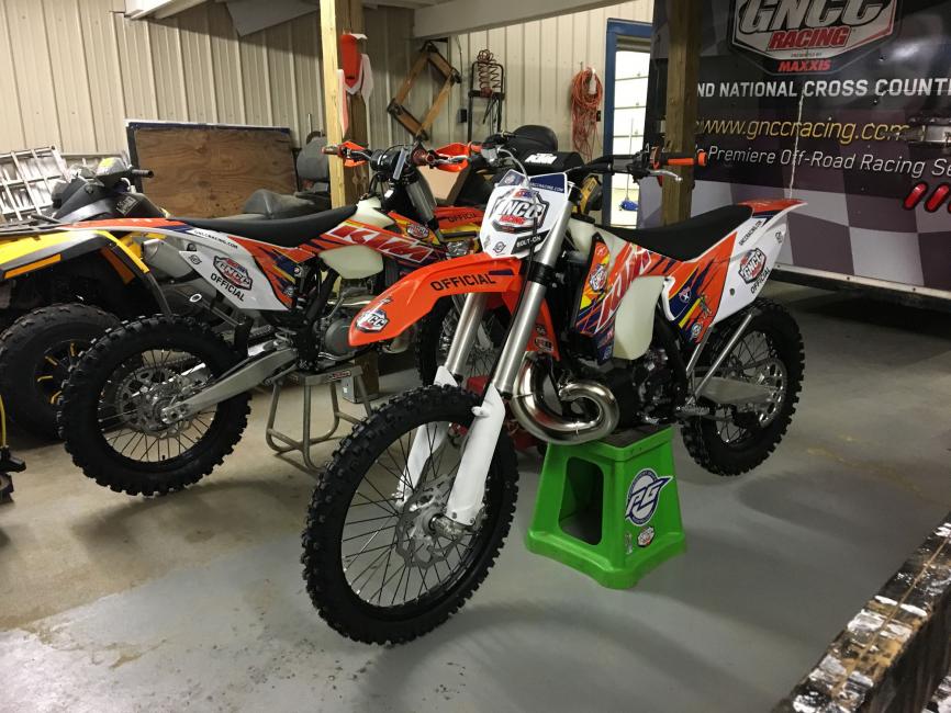 The GNCC Track Crew has been working hard getting everything ready for 2016, including putting together a few of the bikes that get used. These are looking awesome!