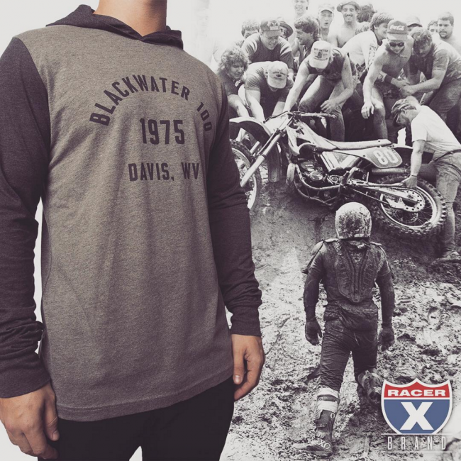 Check out this cool Blackwater 100 long-sleeve hooded shirt the folks at Racer X have up for grabs. Read on to learn how to get your's!