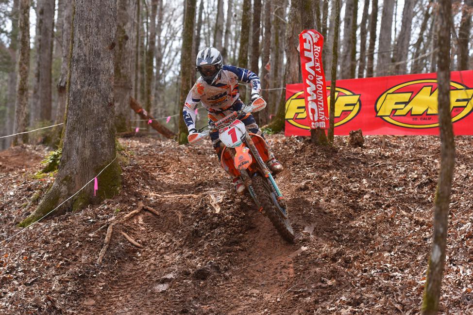 FMF/KTM Factory Racing rider and three-time National Champion, Kailub Russell, takes on the FMF Powerpoint.Photo: Ken Hill