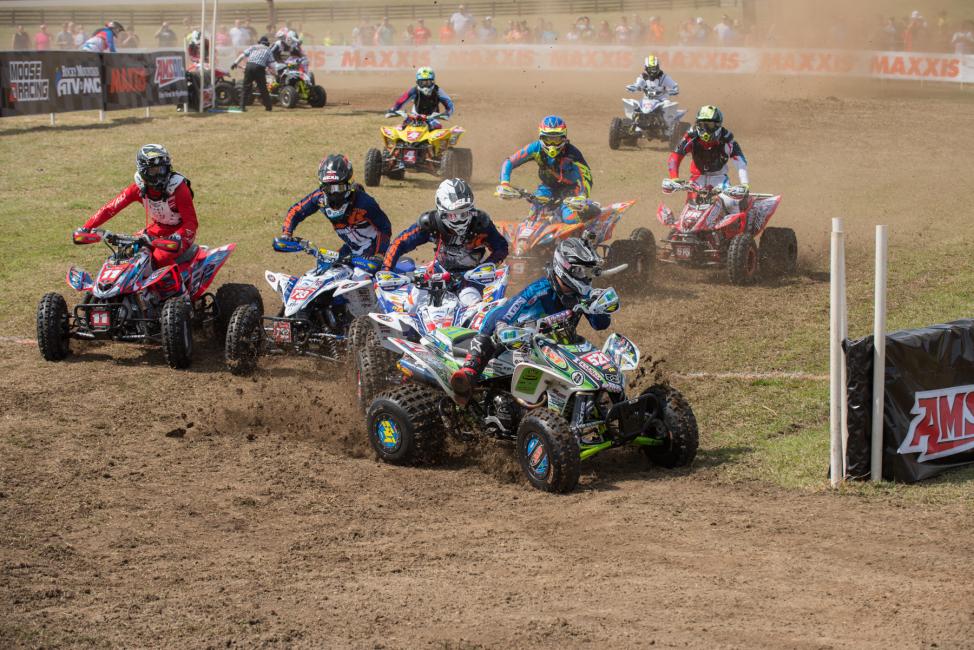 Adam McGill got off the line first earning the Wiseco Holeshot Award.Photo: Ken Hill