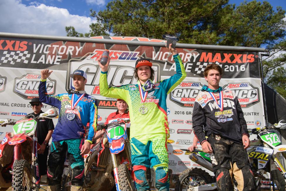 XC2 Podium: (2) Jesse Groemm, (1) Trevor Bollinger, (3) Layne MichaelPhoto: Ken Hill
