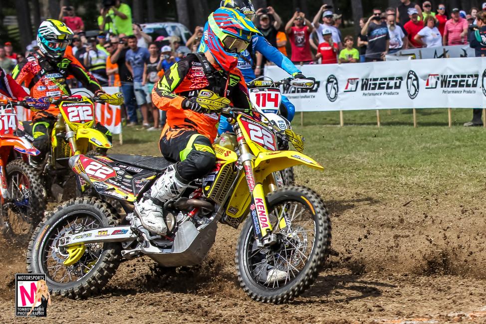 Both Chris Douglas (#22) and Ricky Russell (#212) had a great jump off the line at round 2.Photo: Tomboy Barbie Photography