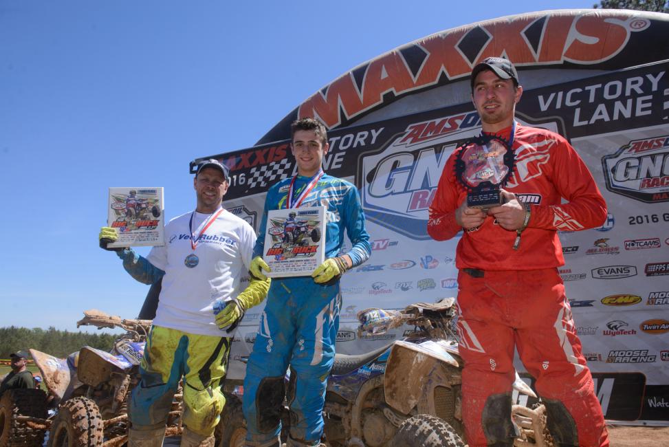 10 a.m. Overall Podium: (2) Bryan Hulsey, (1) John Glauda Jr., (3) Kevin Cunningham.Photo: Ken Hill