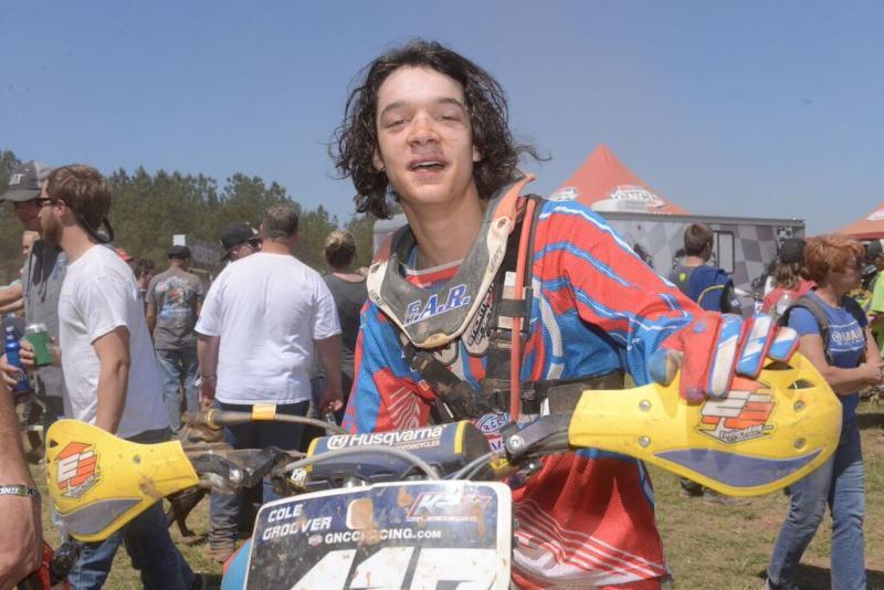 Cole Groover shows his exhaustion after a hard-fought 2nd place finish.