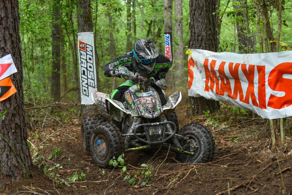 Adam McGill made it two-in-a-row winning theInaugural CST Tires Camp Coker Bullet GNCC.Photo: Ken Hill