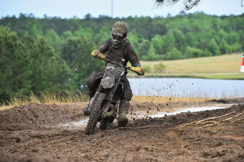Coleman Brinson powers through the mud, sand and tree roots in the 250 A Class. Photo: Ken Hill