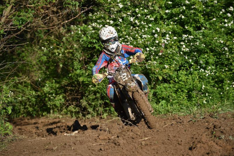 Dylan Brinson pushes through the muddy conditions at the Limestone 100. Photo: Ken Hill