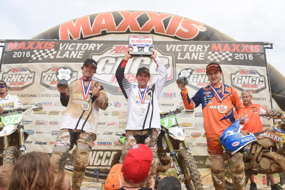 XC2 Pro Lites Podium: (2) Layne Michael, (1) Craig Delong, (3) Mike Witkowski.Photo: Ken Hill