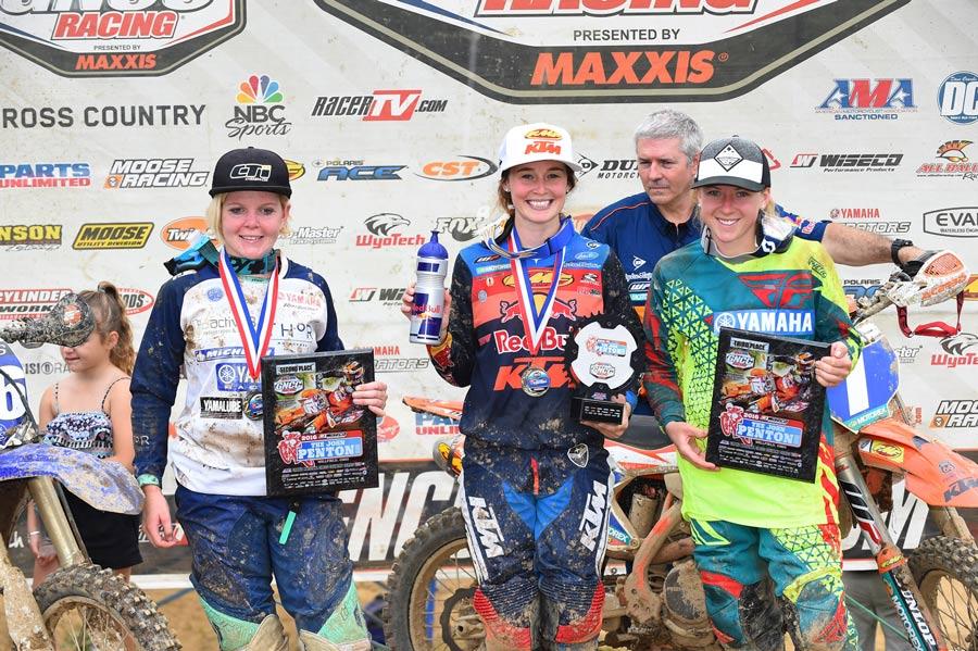 Martinez (center) earned her third win of the season, and currently sits third in the WXC point standings.