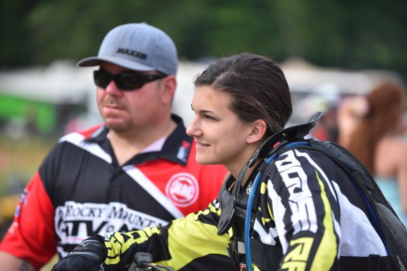 Newest ANR addition, Allie Spurgeon, was running 5th early on but battled dehydration and heat to fall back to 7th in WXC. Photo: Ken Hill