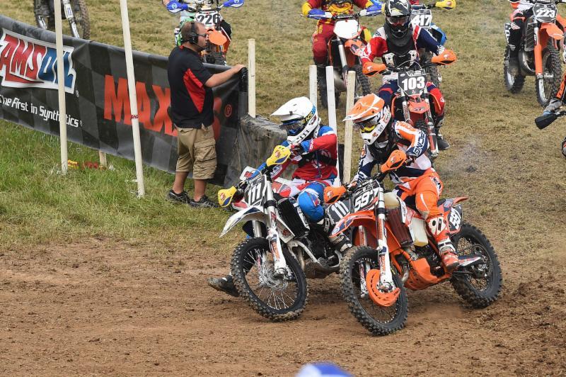 Brandon Keegan (#111) grabbed the holeshot and early lead in the 200 C Class. Photo: Ken Hill
