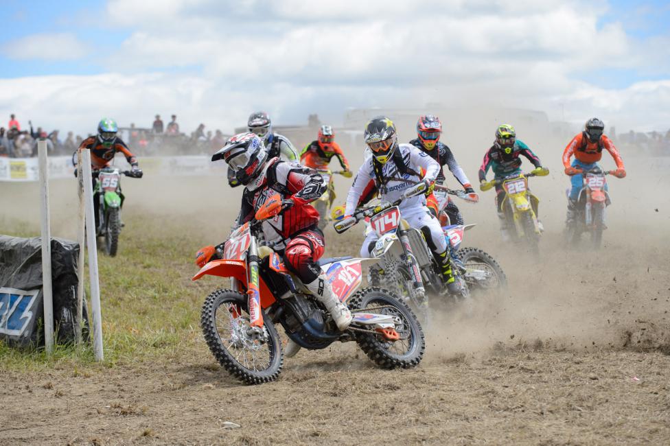 Cory Buttrick jumped out to the early lead claiming the$250 All Balls Racing Holeshot Award.Photo: Ken Hill