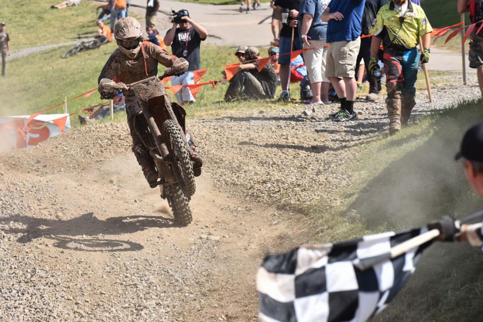Kailub Russell earned his sixth win of the season, and head's into the GNCC summer break with the points lead.