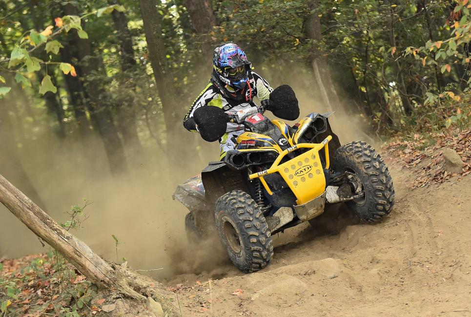 Bryan Buckhannon has found his momentum aboard his Can-Am Renegade ATV, having earned five straight 4x4 Pro ATV class podiums in GNCC racing to take over sole possession of second place in the standings with two rounds remaining. Photo: Courtesy of Can-Am
