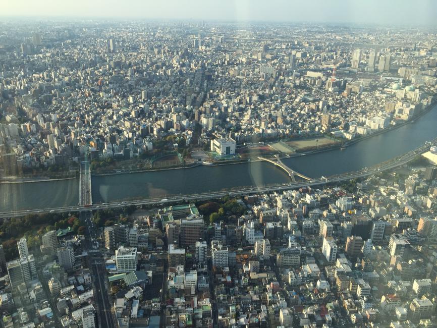 The view from the top of the Tokyo Skytree.