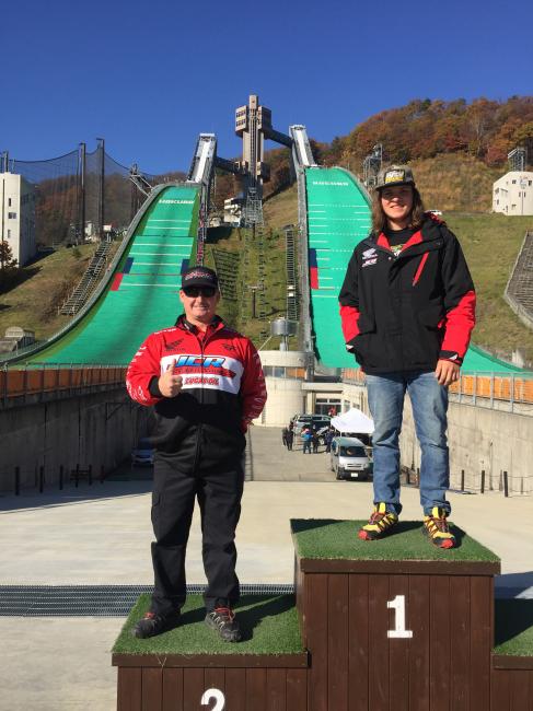 Trevor and Eric at the 1998 Olympic Ski jump arena.