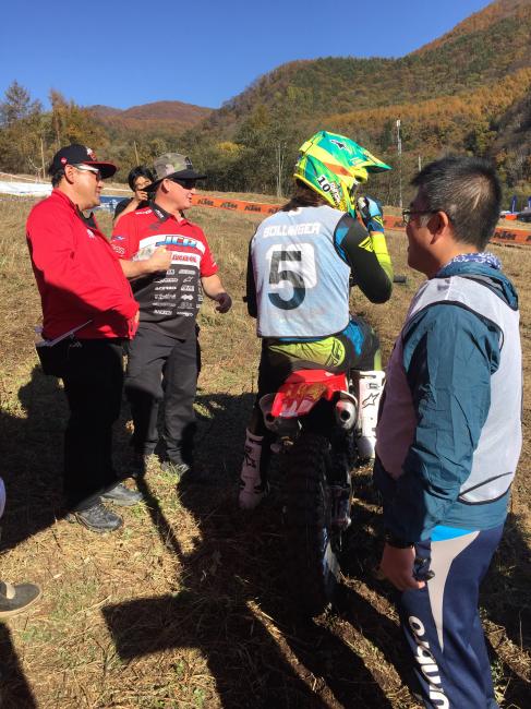 Trevor before the start of the team relay race.