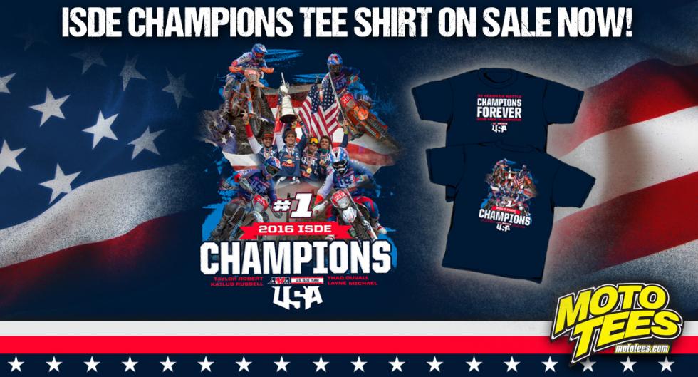 Get your very own ISDE Champions Tee Shirt from MotoTees!
