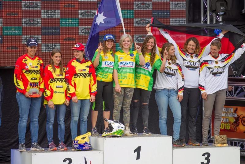 Taylor Jones with the Australian Women's Championship ISDE Team.