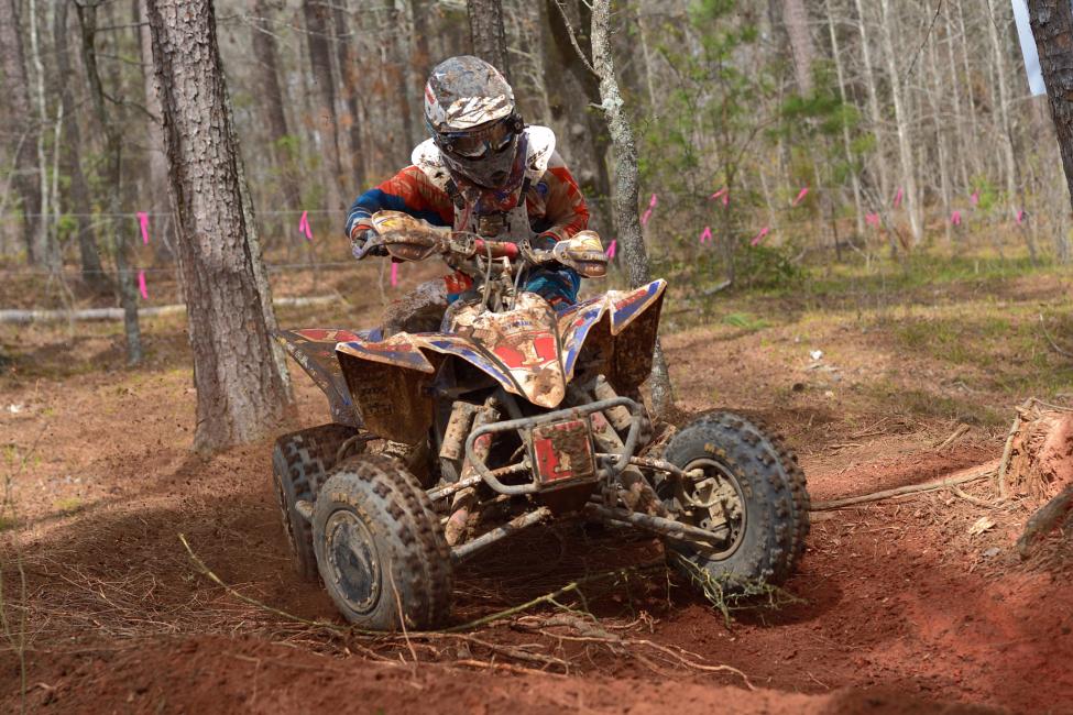 After a run-in with a tree, Walker Fowler rode the latter half of race without front brakes due to a bent brake rotor.