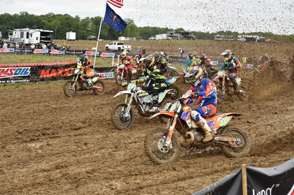 Zach Nolan (#721) earned himself the XC2 250 Pro holeshot award, and the class win today in Peru, Indiana.
