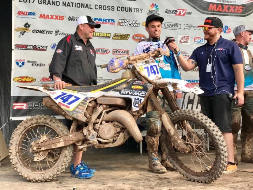 Hunter Neuwirth gets his third podium at Snowshoe GNCC this year.