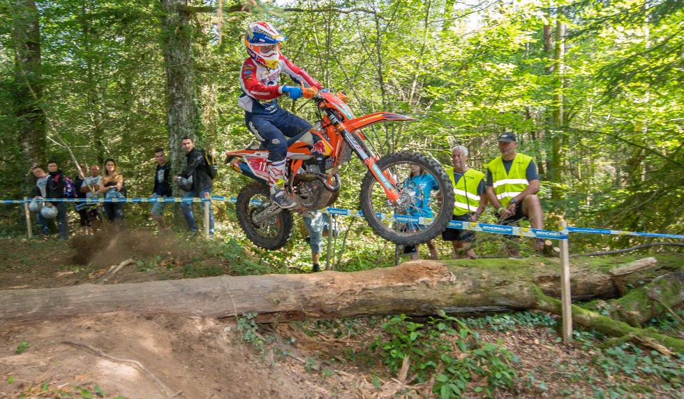 Kailub Russell moved from 9th in E2 to 6th after day 2 at the ISDE.