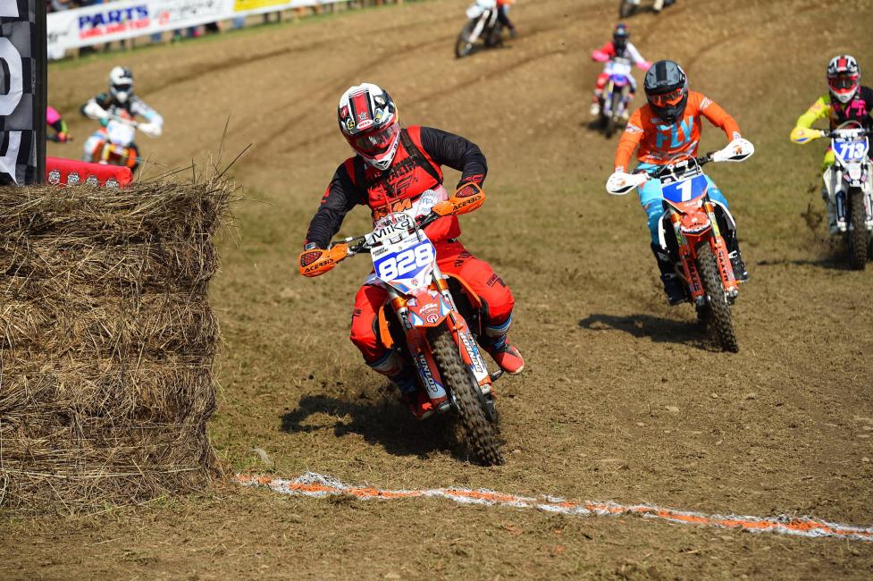 Mackenzie Tricker started off the race with the holeshot, but was forced to retire to the pits after her back tire came off the rim.