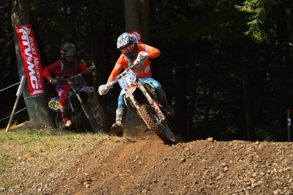 Becca Sheets works her way past one of the lapped riders on the 10-mile course.