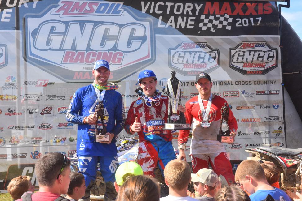 Overall Podium: (2) Brycen Neal, (1) Walker Fowler, (3) Jarrod McClure.