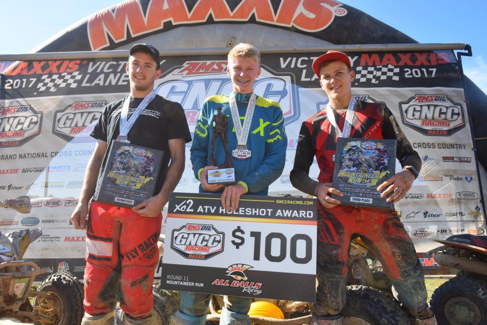 XC2 Pro-Am Podium: (2) Greg Covert, (1) Hunter Hart, (3) Devon Feehan.