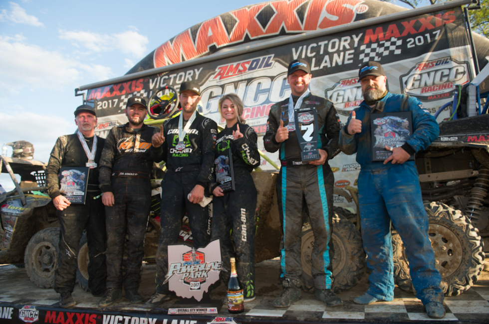 UTV Overall Podium: (3) Jamie McCoy, (1) Kyle Chaney, (2) Kevin Trantham.