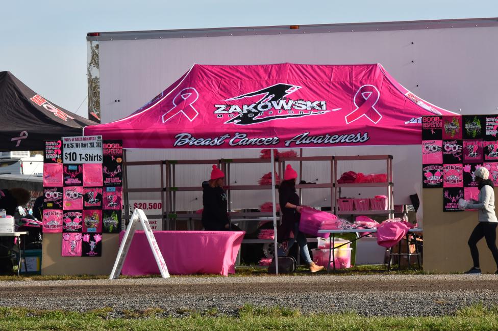 Zakowski Motorsports will be located adjacent to Pro Row and will offer a variety of “pink items” as they aim to raise $20,500 for various breast cancer awareness organizations.