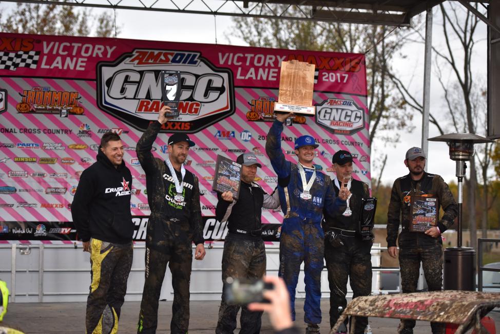 UTV Overall Podium: (2) Kyle Chaney, (1) Cody Miller, (3) Jamie McCoy.